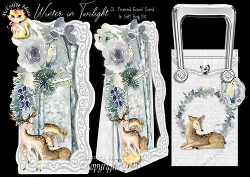 Winter in Twilight DL Framed Easel Card & Gift Bag