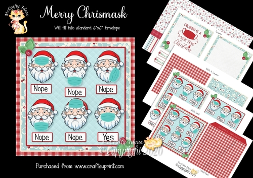 Merry Chrismask Complete Card and Inserts Kit