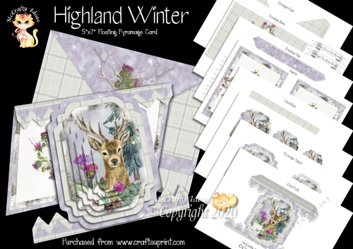 Highland Winter 5x7 Floating Pyramage Card and Envelope Kit