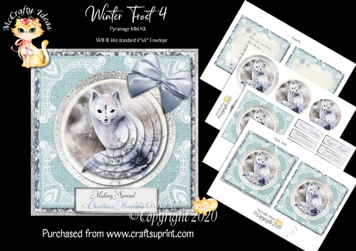 Winter Frost 4 5.5 x5.5 Pyramage Card front and Inserts Mini Kit