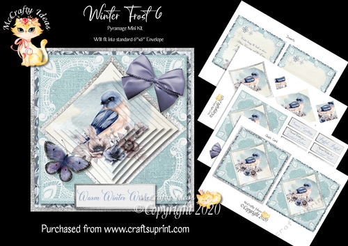 Winter Frost 6 5.5 x5.5 Pyramage Card front and Inserts Mini Kit