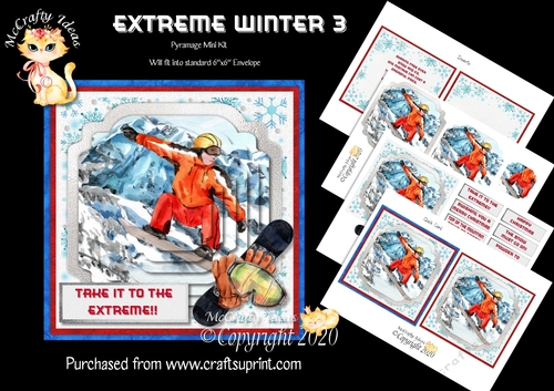 Extreme Winter 3 Pyramage Card front and Inserts Mini Kit