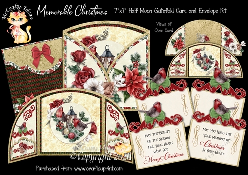 Memorable Christmas Half Moon Gatefold Card Kit