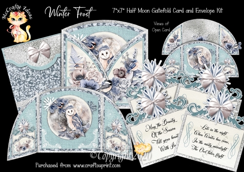 Winter Frost Half Moon Gatefold Card Kit