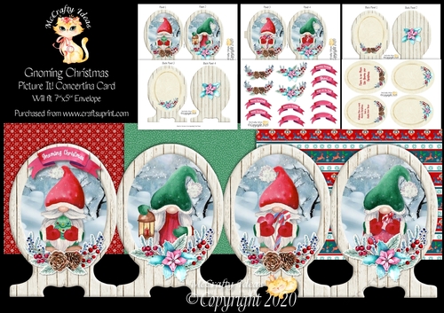 Gnoming Christmas Shaped Concertina Card Kit