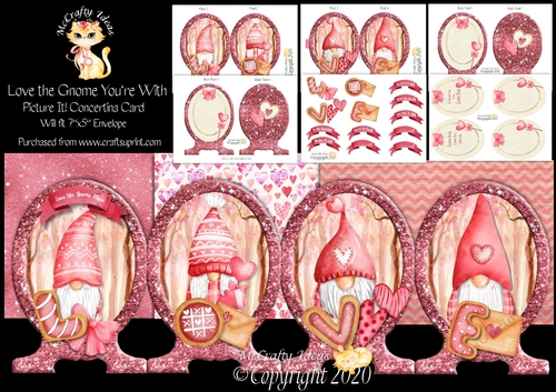 Love the Gnome Youre With  Shaped Concertina Card Kit