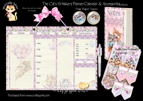 The Cats Whiskers Planner, Perpetual Calendar & Accessories