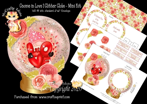 Gnome In Love 1 Glitter Globe Mini Kit