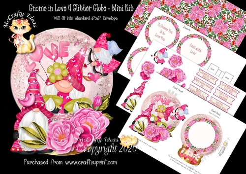 Gnome In Love 4 Glitter Globe Mini Kit