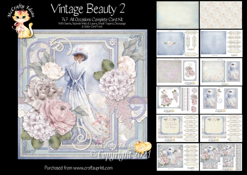 Vintage Beauty 2 - 7x7 Card Front & Insert 
