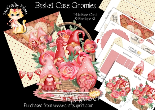 Basket Case Gnomies Triple Easel Card Mini Kit