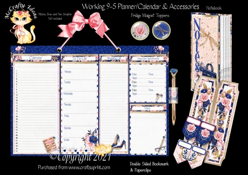 Working 9-5 Planner, Perpetual Calendar & Accessories