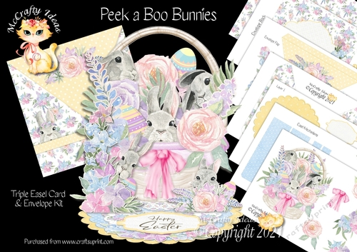 Peek a Boo Bunnies Triple Easel Card Mini Kit