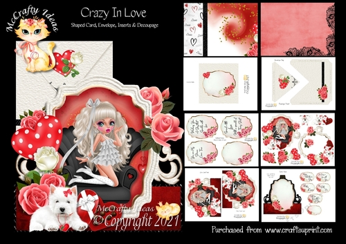 Crazy in Love Shaped Card and Envelope Kit.