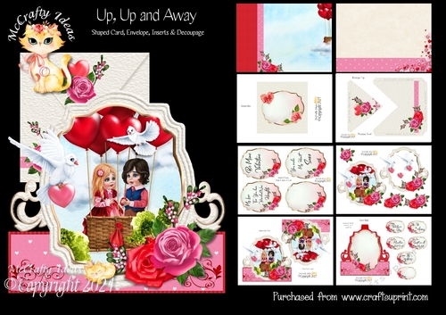 Up Up and Away Shaped Card and Envelope Kit.