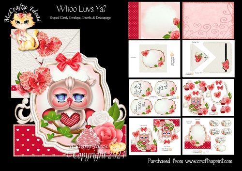 Whoo Luvs Ya Shaped Card and Envelope Kit.