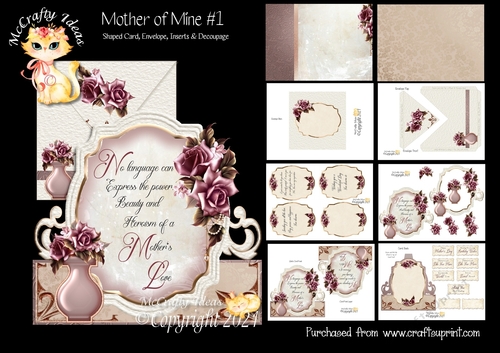 Mother of Mine #1 Shaped Card and Envelope Kit.