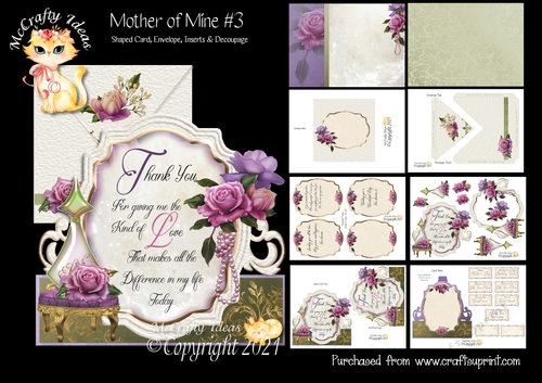 Mother of Mine #3 Shaped Card and Envelope Kit.