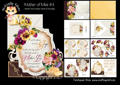 Mother of Mine #4 Shaped Card and Envelope Kit.