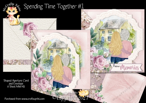Spending Time Together #1 Complete Shaped Aperture Card & Envelope Mini Kit