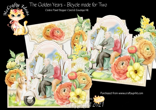 The Golden Years - Bicycle Made for Two - Centre Panel Stepper Card Kit