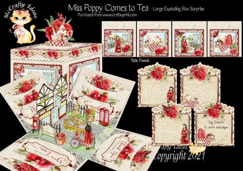 Miss Poppy Comes to Tea Exploding Box Surprise Kit