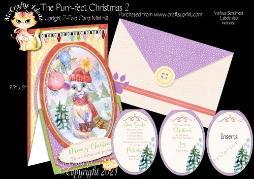 The Purr-fect Christmas 2 - Upright Z-fold Card Mini Kit