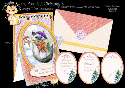The Purr-fect Christmas 3 - Upright Z-fold Card Mini Kit