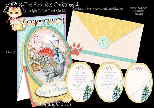 The Purr-fect Christmas 4 - Upright Z-fold Card Mini Kit