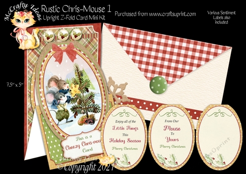 Rustic Chris-Mouse 1 - Upright Z-fold Card Mini Kit