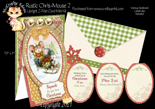 Rustic Chris-Mouse 2 - Upright Z-fold Card Mini Kit