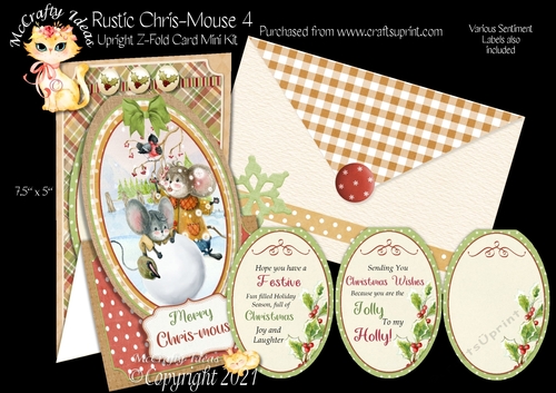 Rustic Chris-Mouse 4 - Upright Z-fold Card Mini Kit
