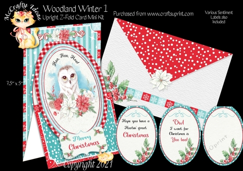 Woodland Winter 1 - Upright Z-fold Card Mini Kit