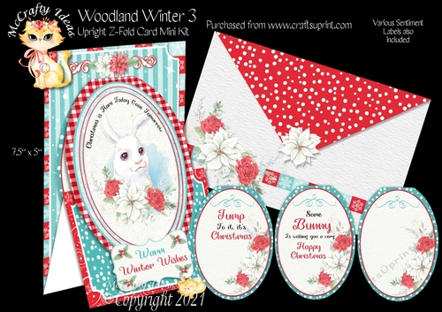 Woodland Winter 3 - Upright Z-fold Card Mini Kit