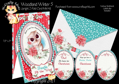 Woodland Winter 5 - Upright Z-fold Card Mini Kit