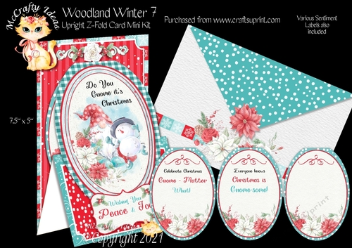 Woodland Winter 7 - Upright Z-fold Card Mini Kit