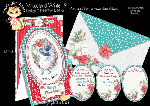 Woodland Winter 8 - Upright Z-fold Card Mini Kit