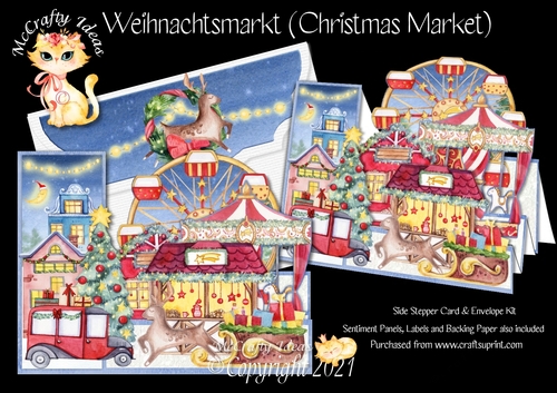 Weihnachtsmarkt Christmas Market Side Stepper Card