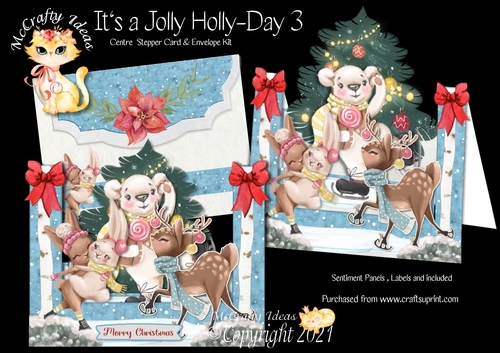 Its a Jolly Holly-Day 3 Centre Stepper Card