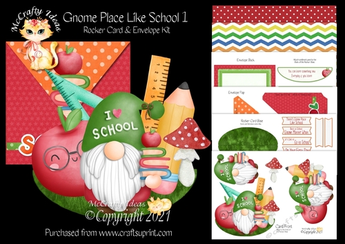 Gnome Place Like School 1 Rocker Card Mini Kit