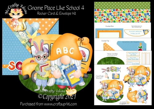 Gnome Place Like School 4 Rocker Card Mini Kit