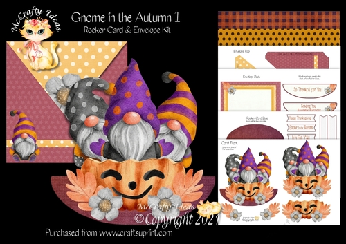Gnome in the Autumn 1 Rocker Card Mini Kit