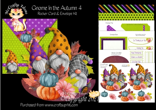 Gnome in the Autumn 4 Rocker Card Mini Kit