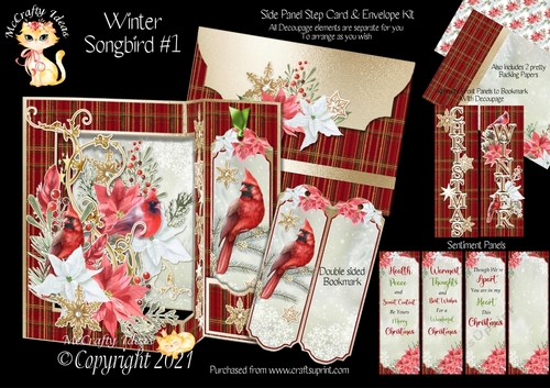 Winter Songbird #1 - Side Panel Step Card & Envelope Kit