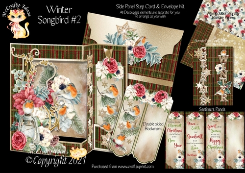 Winter Songbird #2 - Side Panel Step Card & Envelope Kit