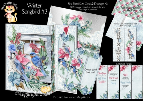 Winter Songbird #3 - Side Panel Step Card & Envelope Kit