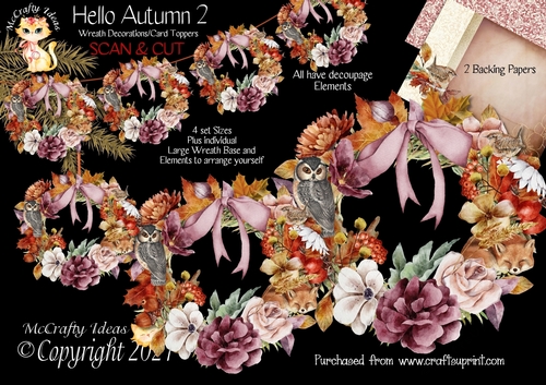 Hello Autumn 2 Decorative Wreaths Kit - SCAN & CUT