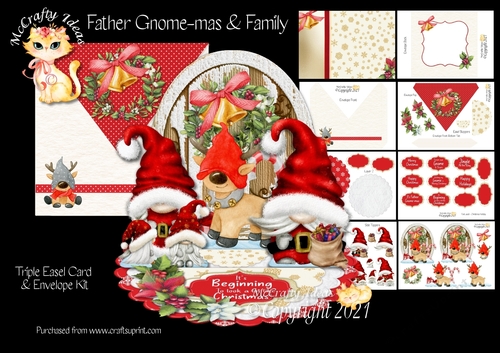 Father Gnome-mas & Family Triple Easel Card Kit