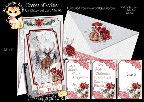 Scenes of Winter 1 - Upright Z-fold Card Mini Kit