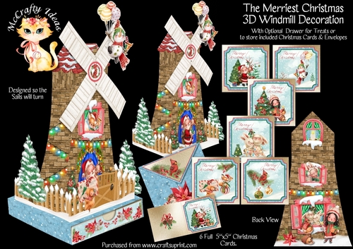 The Merriest Christmas 3d Windmill Decoration